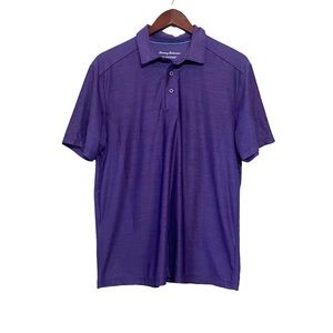 Tommy Bahama Island Zone Mens Purple Short Sleeve Polo Shirt Size Medium